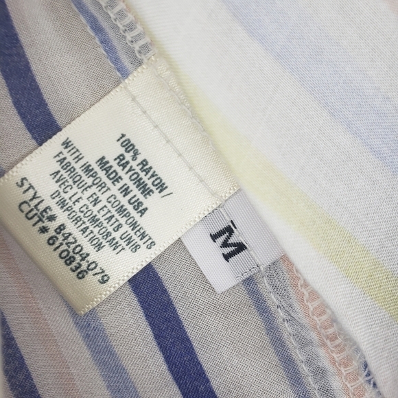 Bella Dahl Striped Tie Front Tank Top Size Medium - Picture 11 of 11